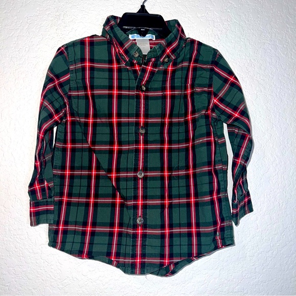 Janie & Jack plaid long sleeve button down shirt - Picture 1 of 3